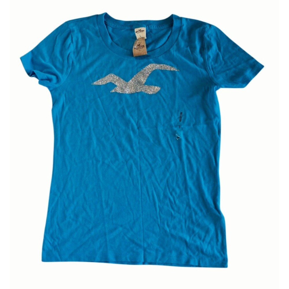 Hollister bling seagull WOMEN T-SHIRT Sz LARGE brand new with tag Y2K vintage